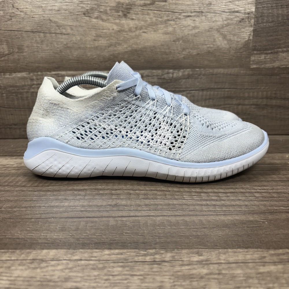 Nike Free RN Flyknit Blue Gray Womens US Size 8 EUR 39 942839-402 Running Shoes